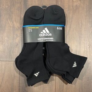 adidas Men's Black Cushioned Athletic Socks - 6 Pack